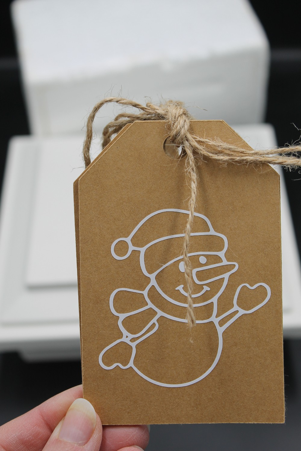 Handmade s/4 snowman Christmas tags