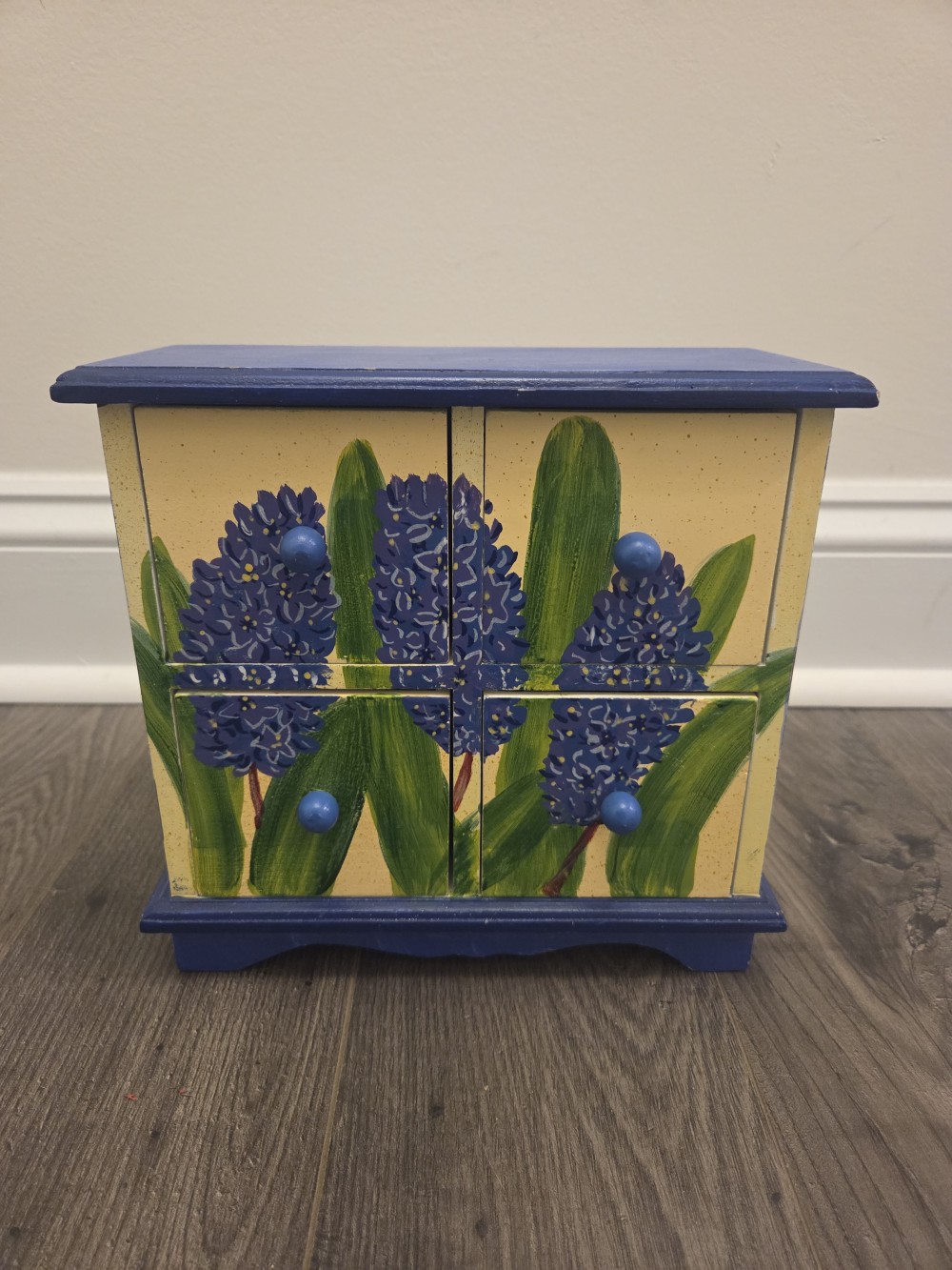VTG Handpainted Wood Trinket Box