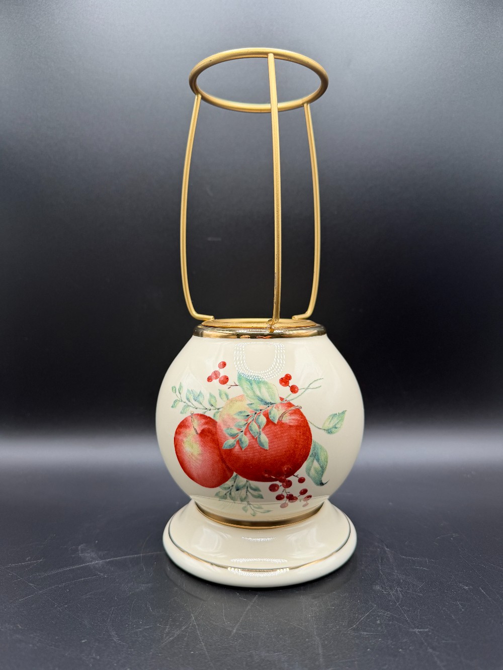 Vintage Lenox Colonial Williamsburg Boxwood & Pine Porcelain Candle Lamp