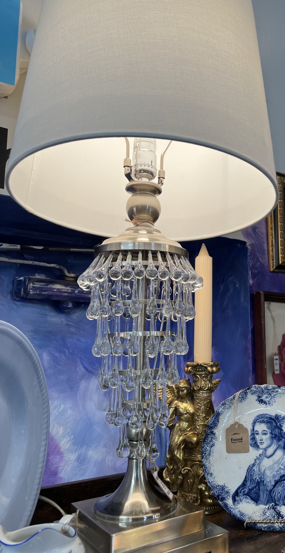 Vintage Teardrop Chandelier Lamp