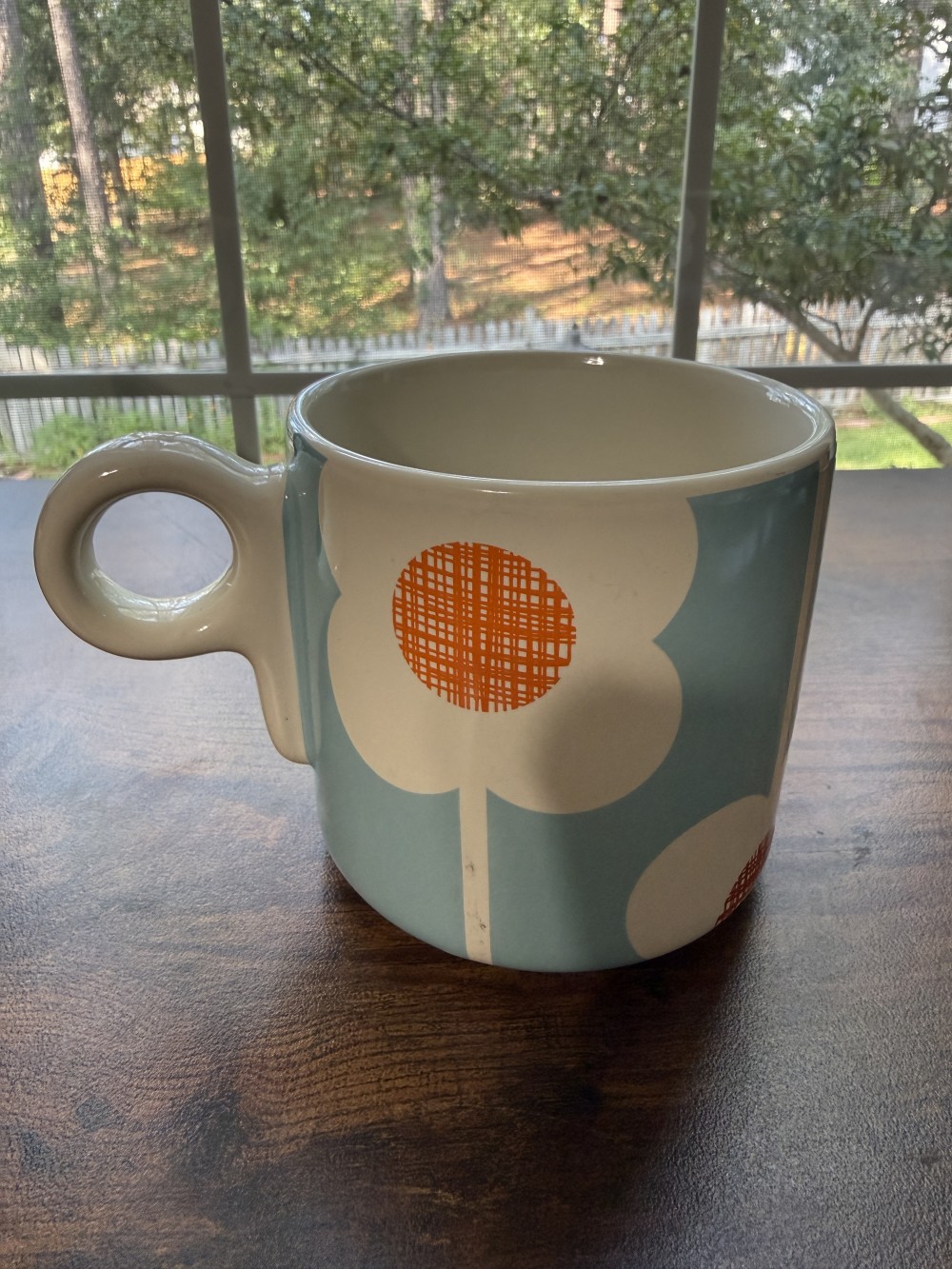 Orla Kiely mug blue