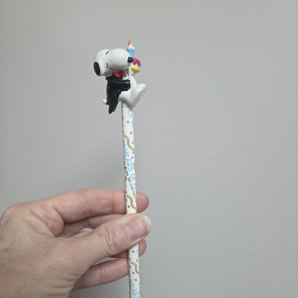VTG Snoopy Birthday Topper Pencil