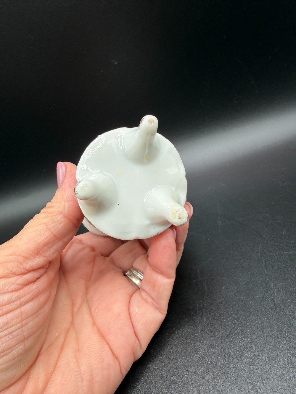 1970s Porcelain Mushroom Toothpick Holder - As-Is Factory Flaw Retro Decor