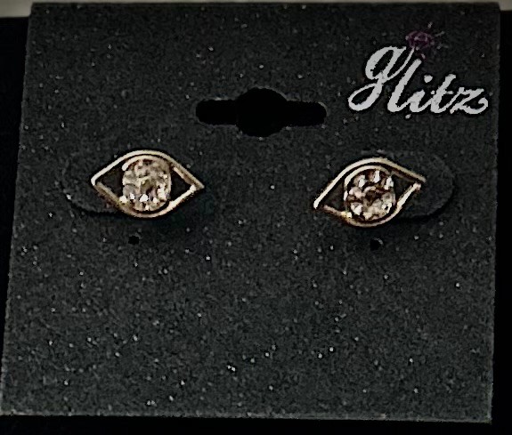 Glitz brand gold-tone evil eye studs NWT