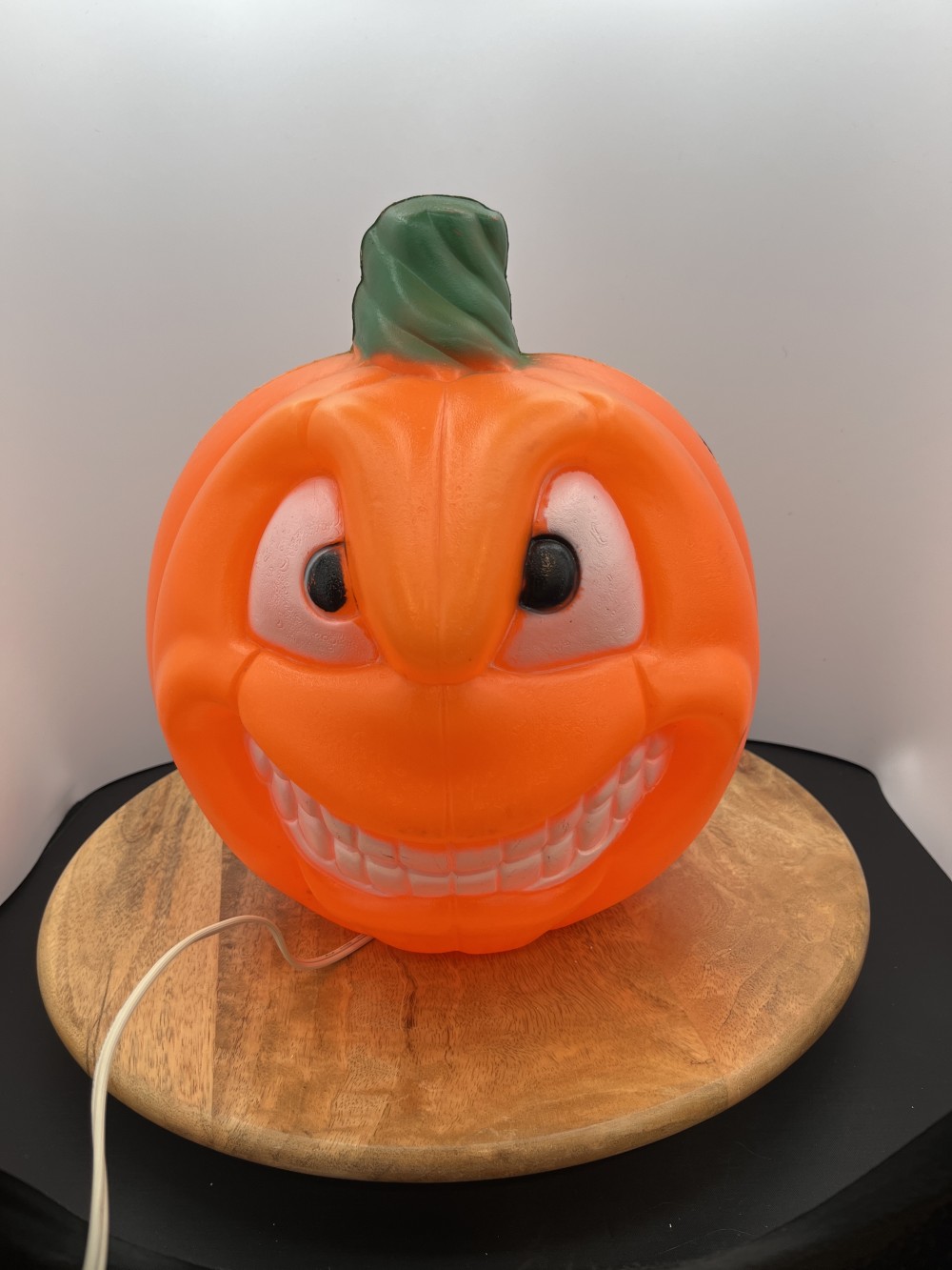 Vtg 2-sided Blow Mold Jack-o-lantern