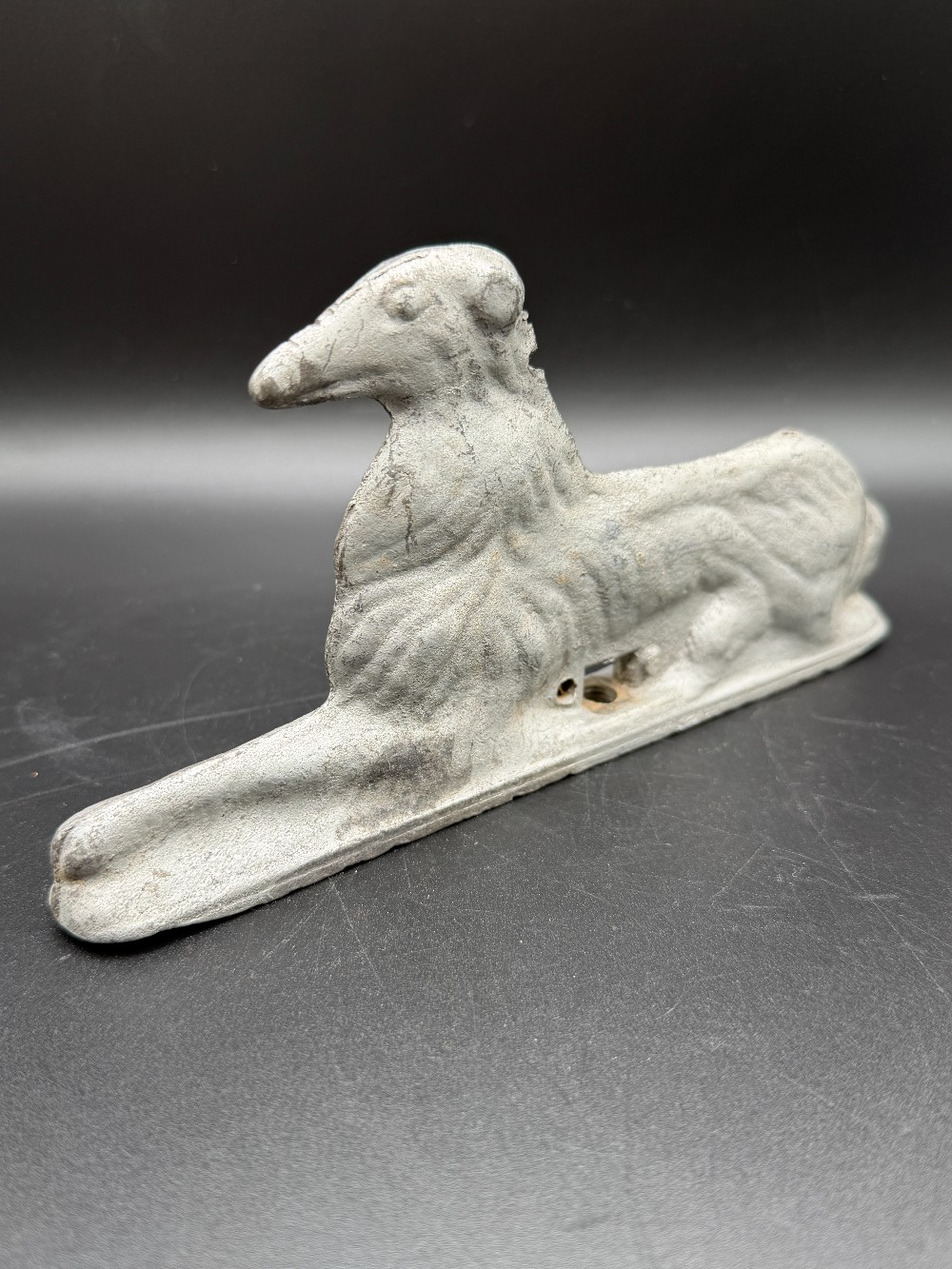 Vintage Cast Aluminum Dog Fence Topper - Architectural Salvage Borzoi Collie Finial - 1950s