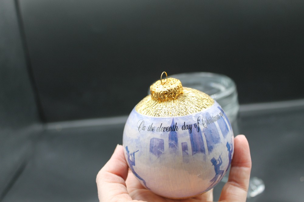 Complete set of 12 Days of Christmas ornaments in tin