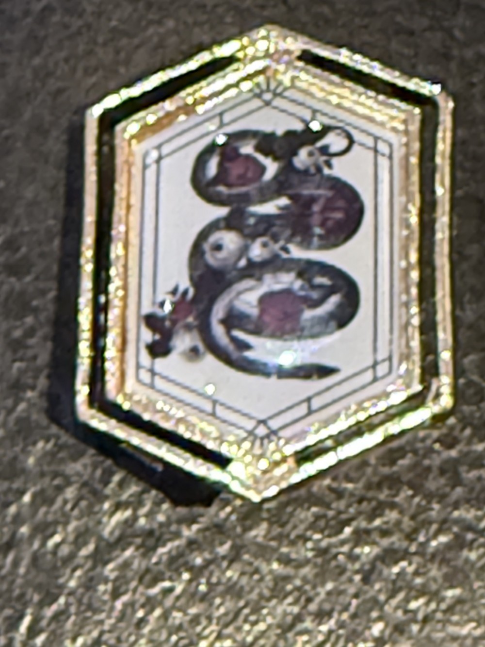 Brooch Pin - Gold Medallion with Snakes and Skulls, Serpent