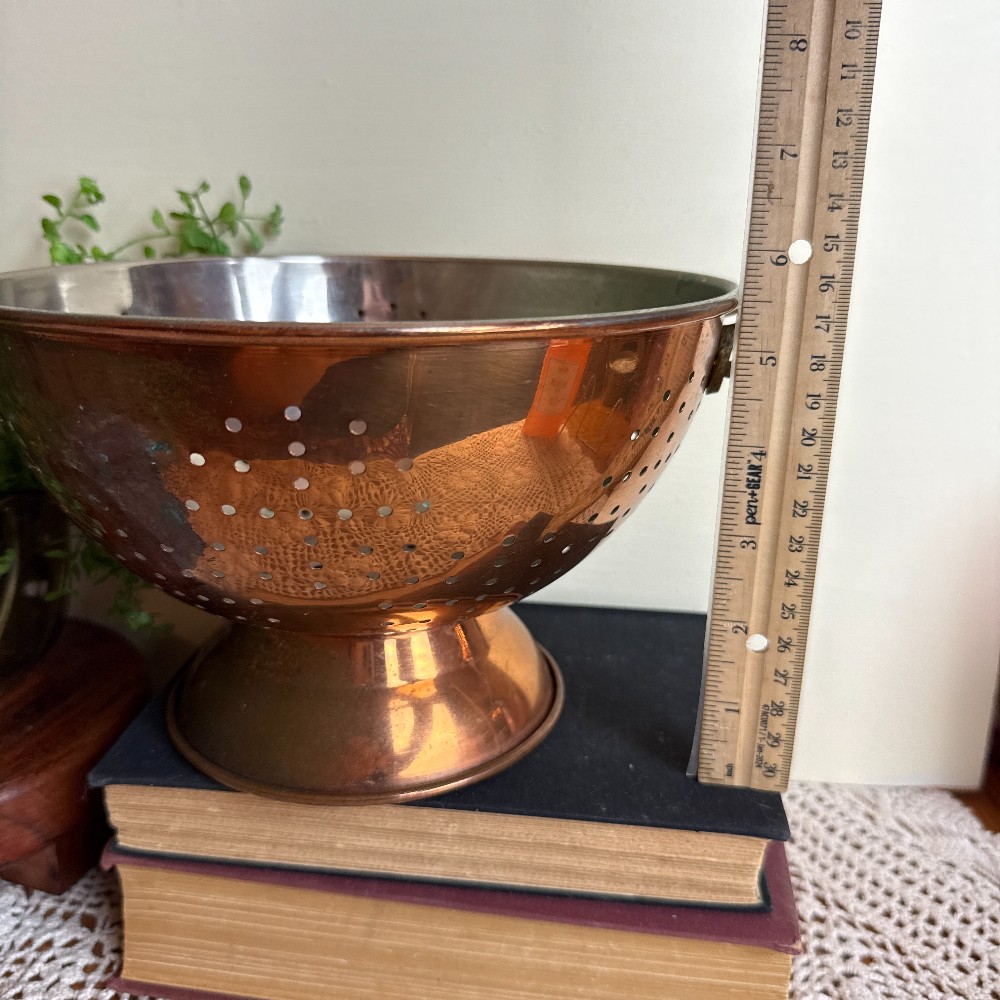 Vintage Copper Footed Colander