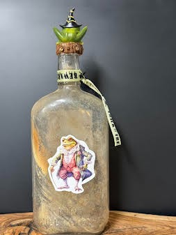 Antique Caustic Toad Apothecary Bottle Altered Antique Halloween Bottle