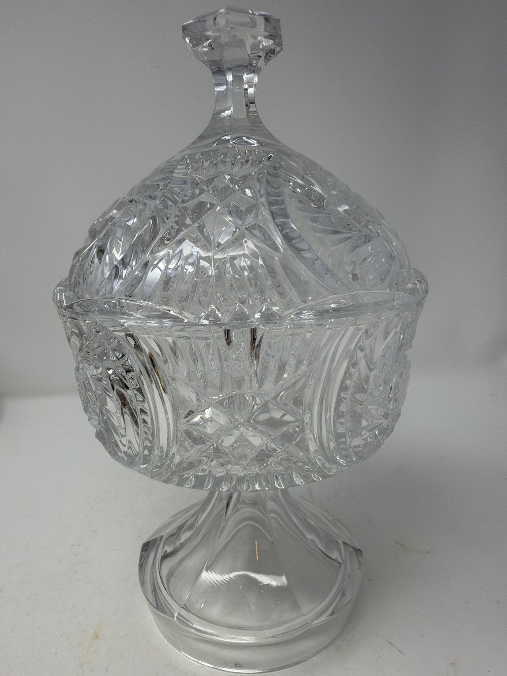 Vtg Crystal Candy Dish w/Lid