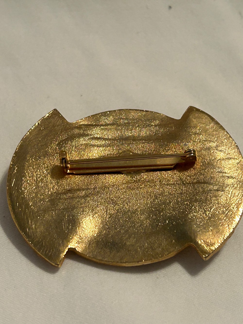 VTG Black Stone Fan Brooch MCM Art Deco