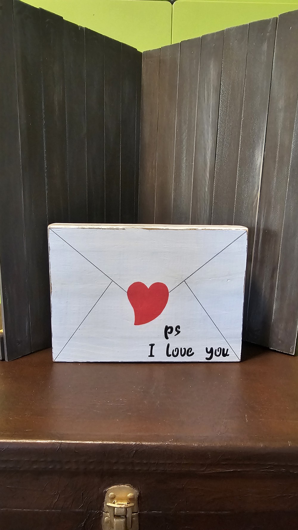 Lrg wooden  P.S. I love you sign