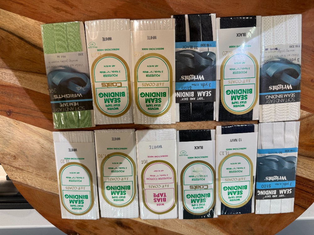 Lot of 12 Seam Binding and Hem Tape