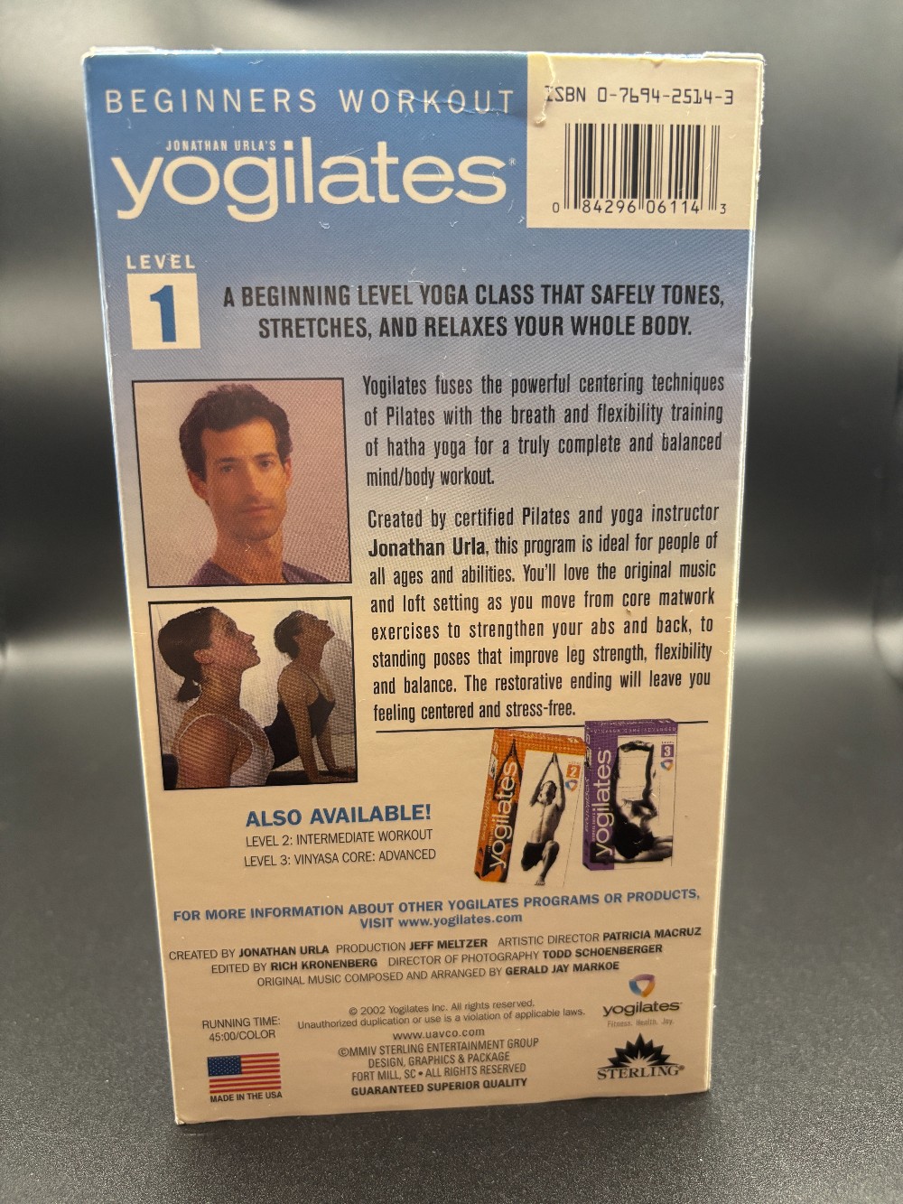 VHS tape Yogilates - Beginners Workout Jonathan Urla 2002