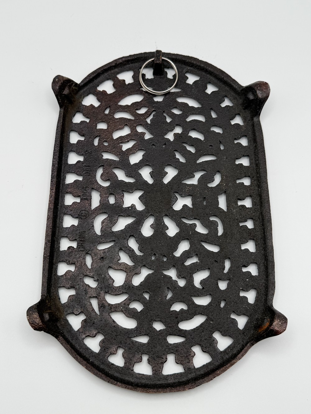 Wilton Cast Iron Copper-Plated Ornate Scrollwork Wall Trivet