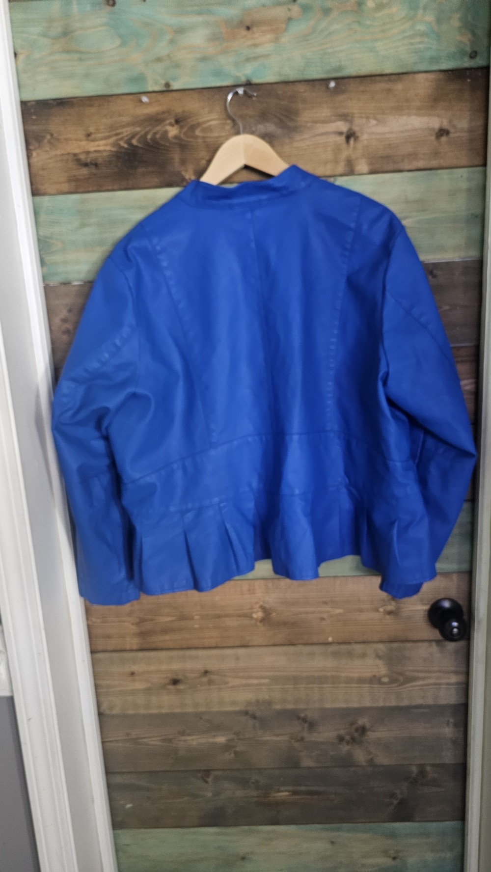 Blue faux leather Jacket (size 3x)