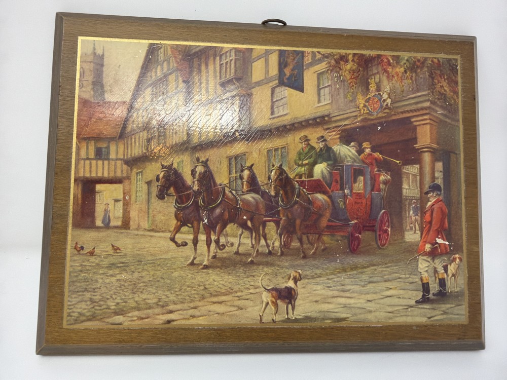 Vtg Horse & Carriage Print | As Is