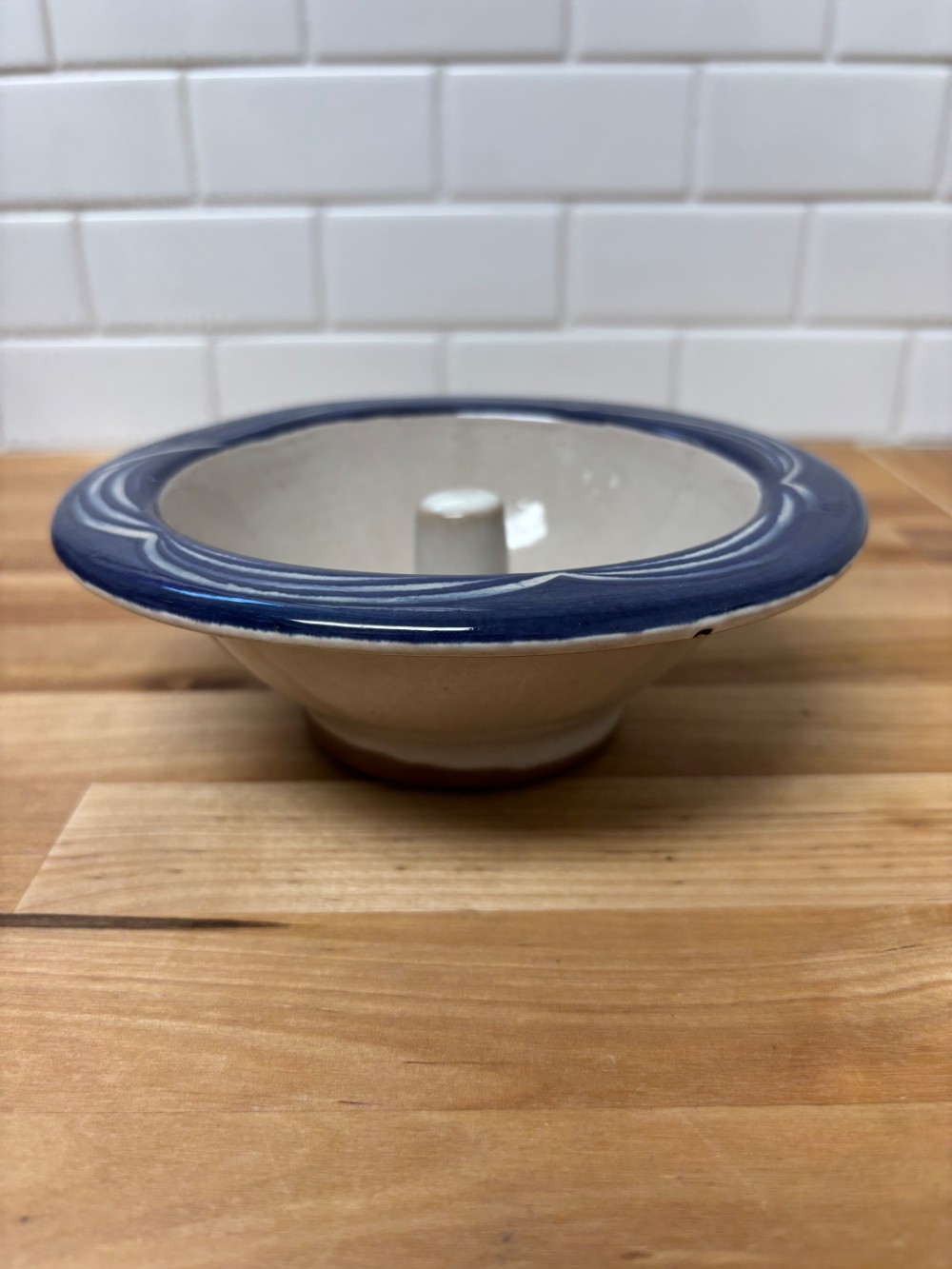 The Original Apple Baker Baking Dish Paris Maine Blue Swirl Stoneware