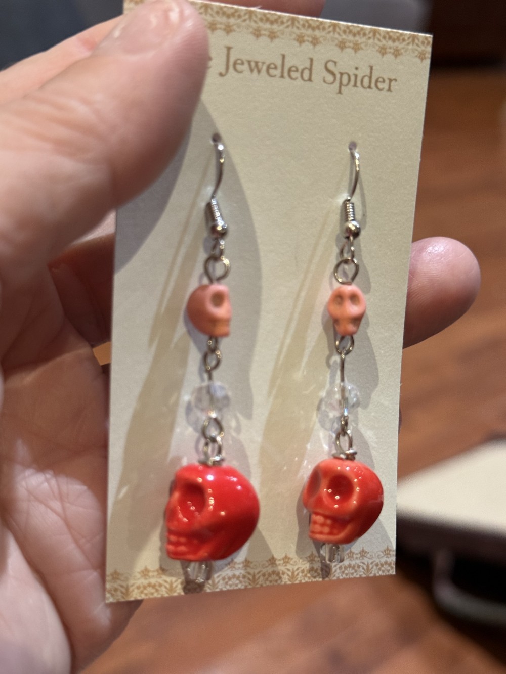 Earrings - Skull Ceramic  with Tiny Skull Bead