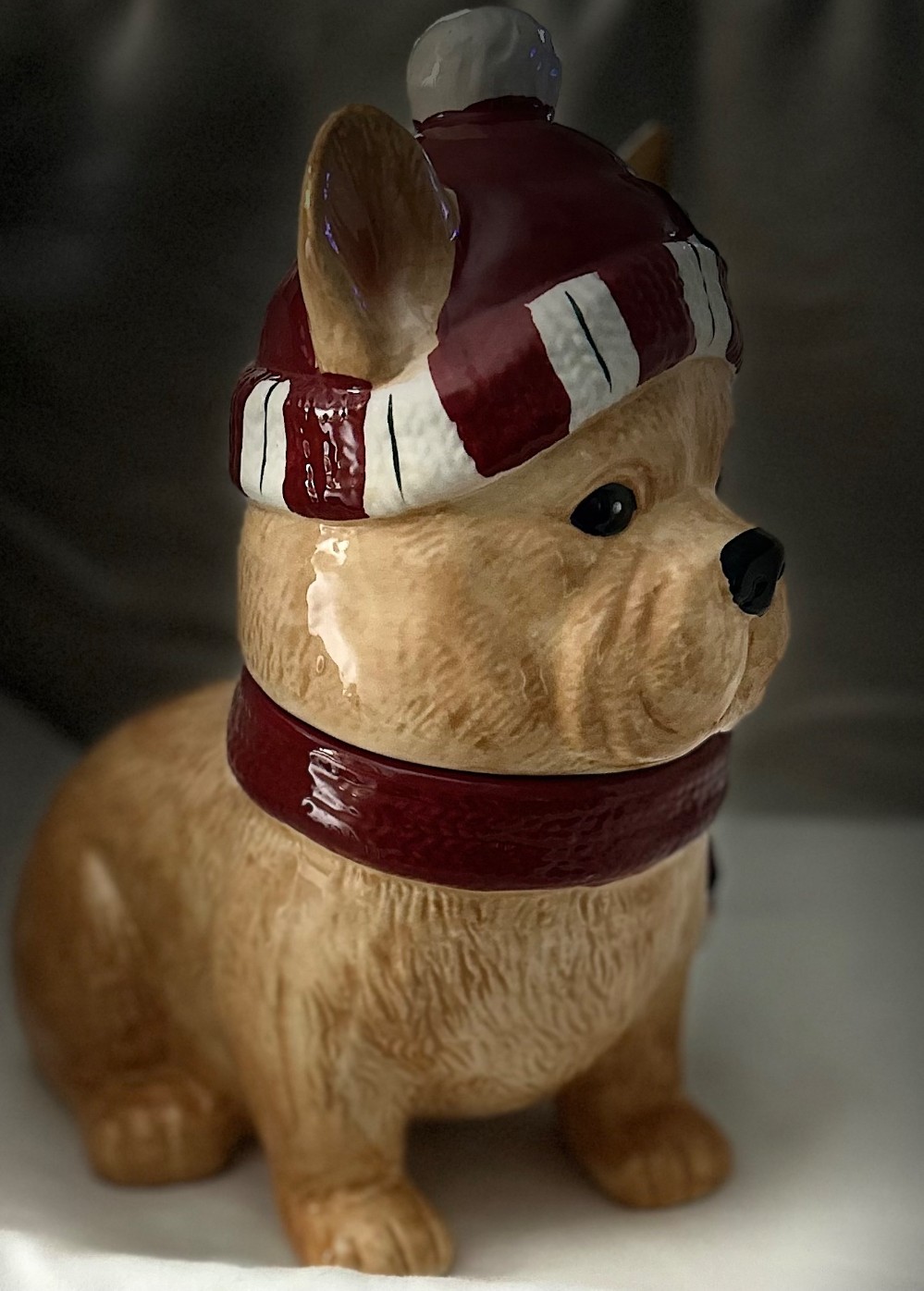 French Bulldog Ceramic Holiday Cookie Jar