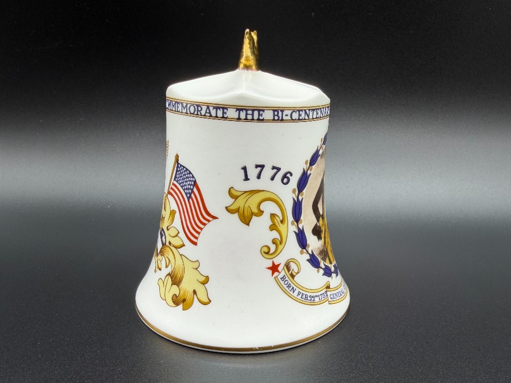Vintage 1976 Aynsley England Bone China US Bicentennial Bell - George Washington