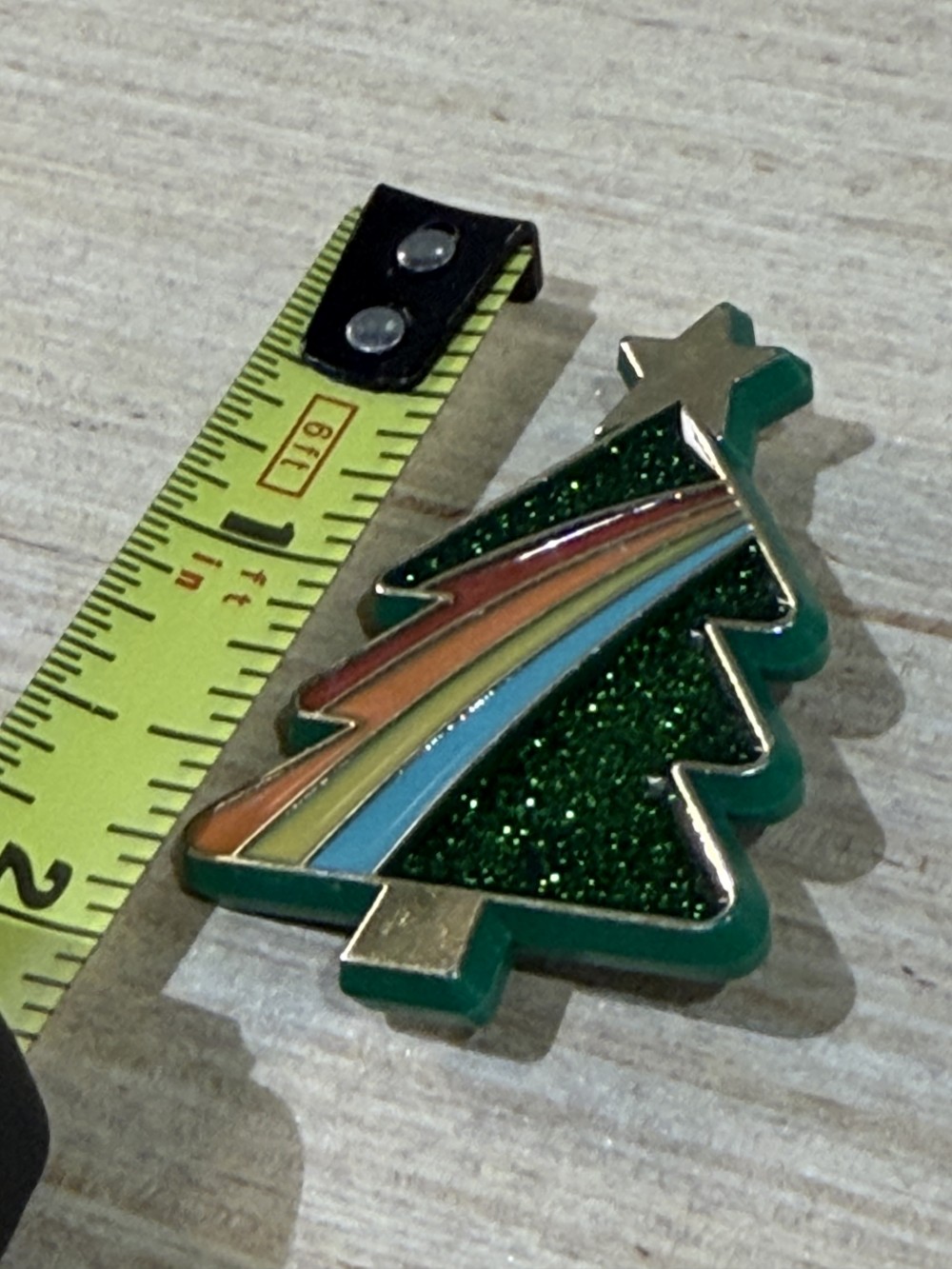 Vintage Plastic Christmas Tree Brooch