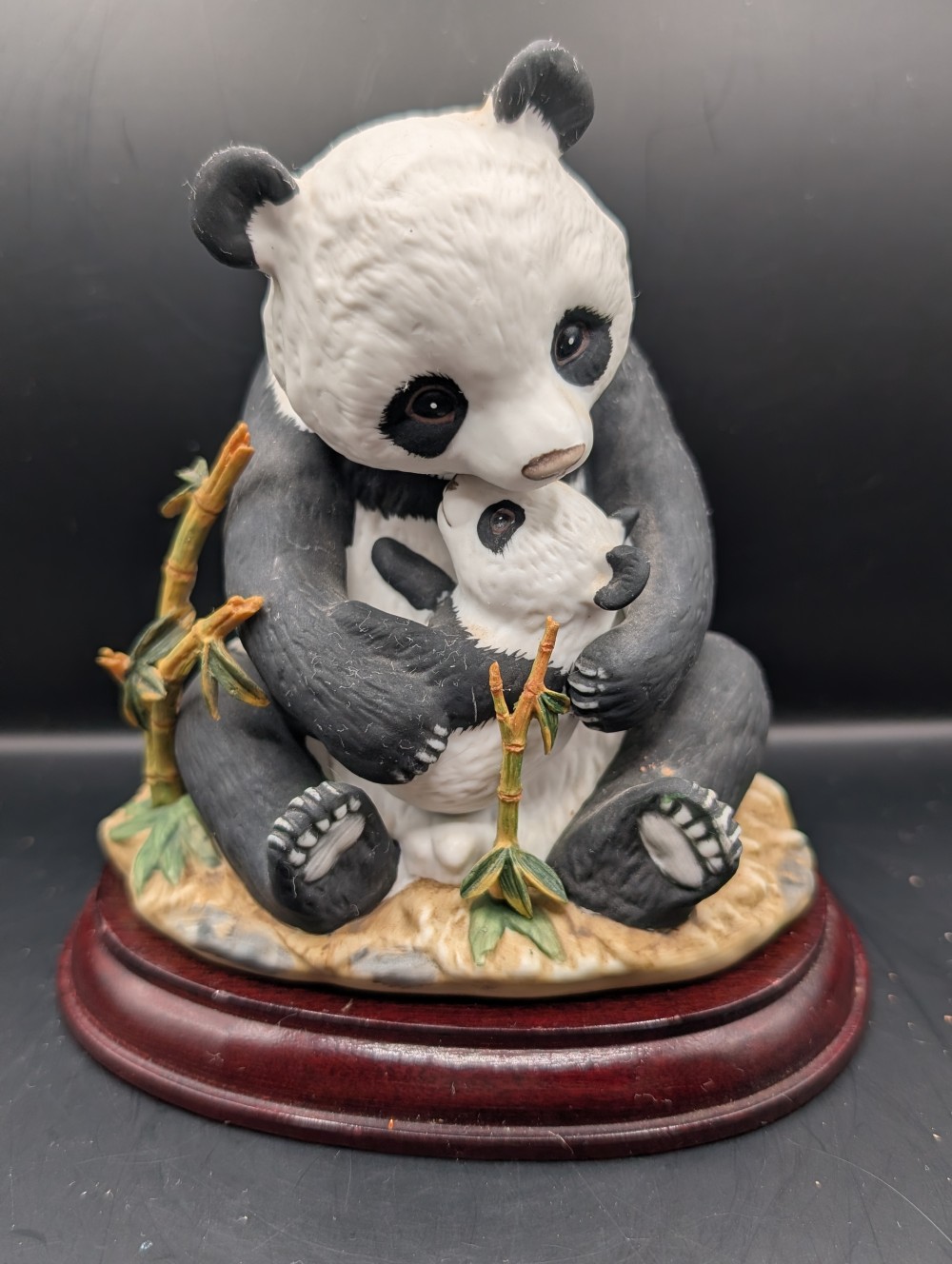 Homco porcelain panda mom and baby