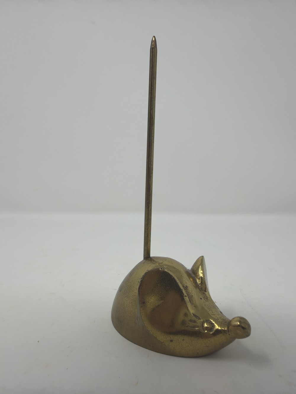 Vtg Brass Mouse Memo Spike