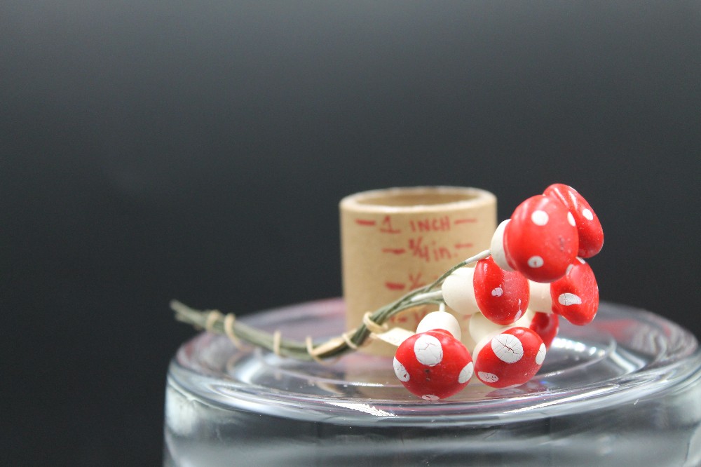 Vtg 1970s red/white mushroom picks-wired cluster