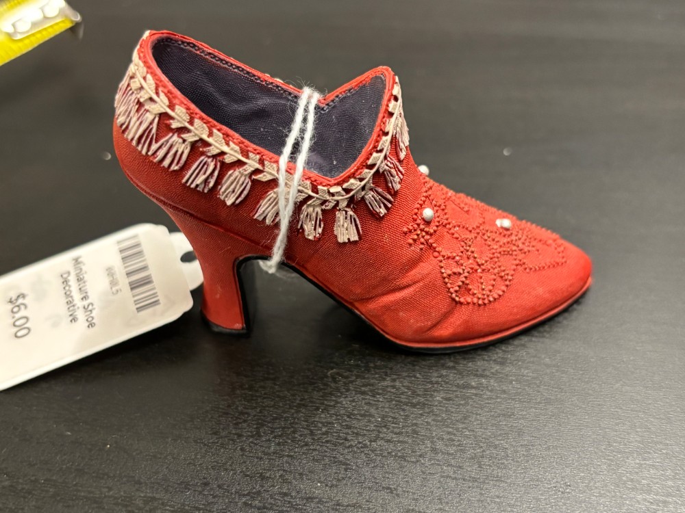 Shoe Miniature Red High Heel Bootie Decorative Miniature 3 in