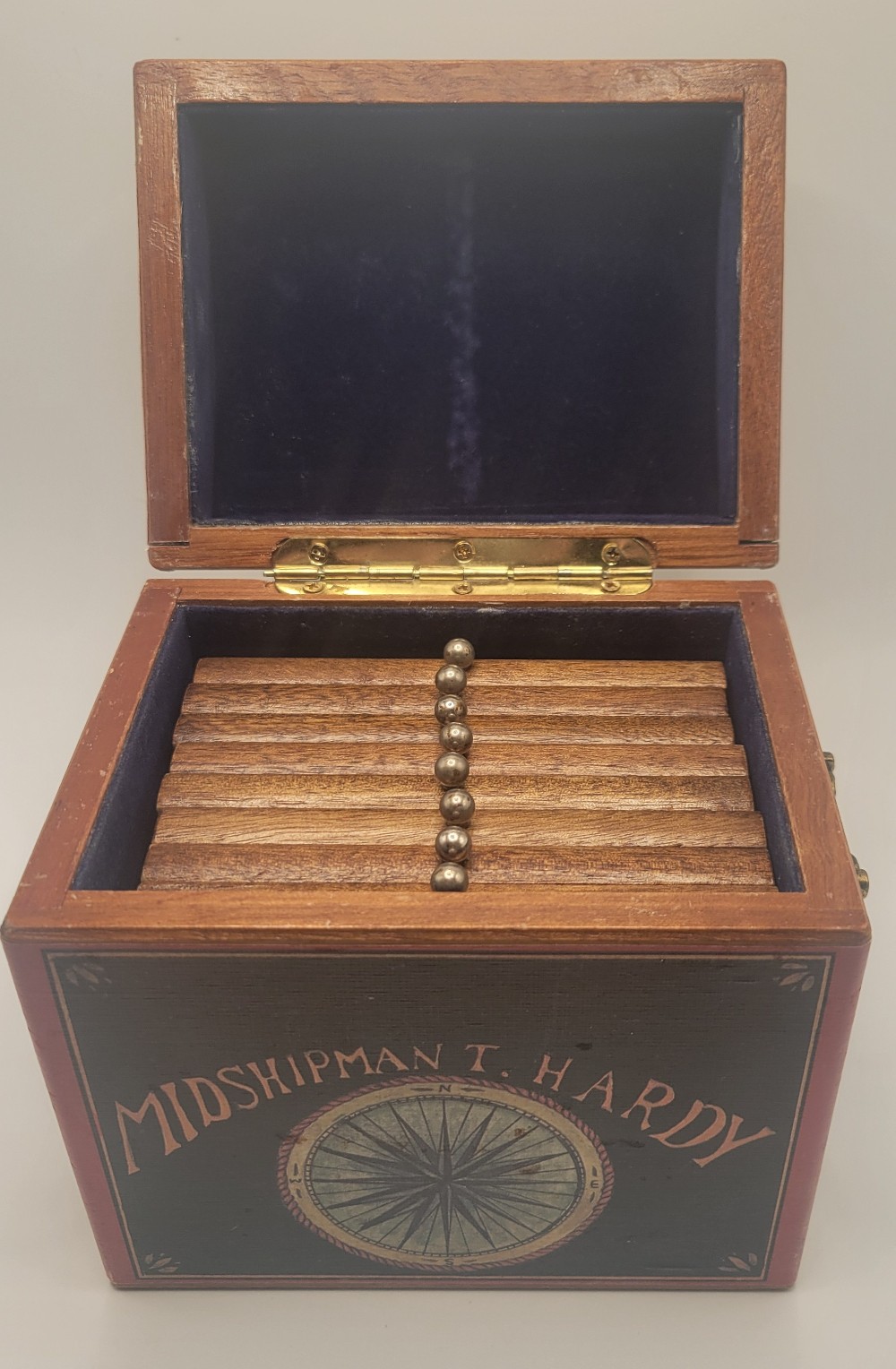 Vintage Midshipman T. Hardy Wooden Nautical Storage Chest