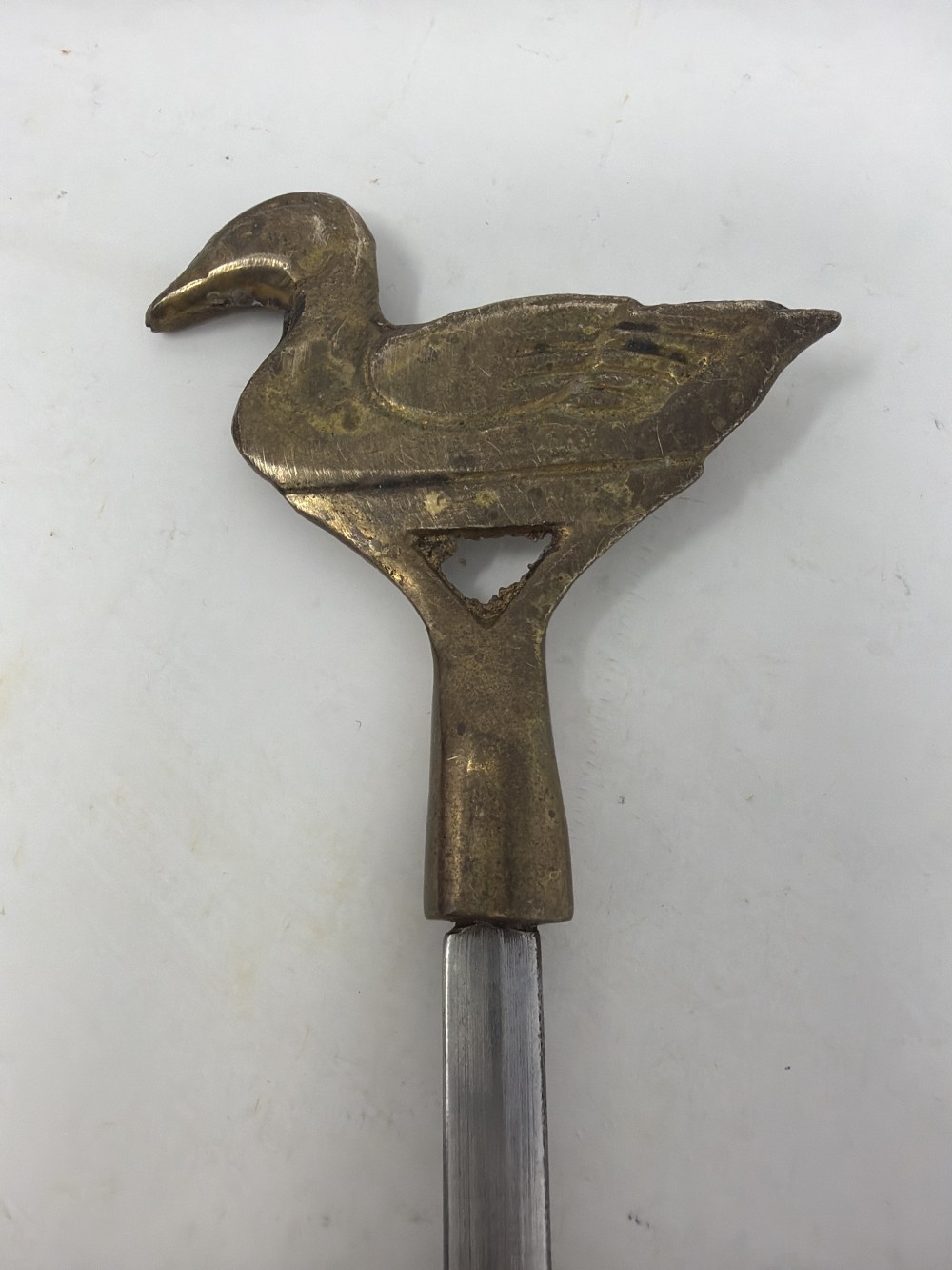 Vintage Brass & Stainless Steel Duck Skewer