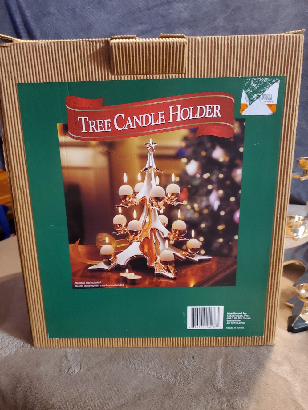Sam's Cast Metal Christmas Tree Round Candle Holder