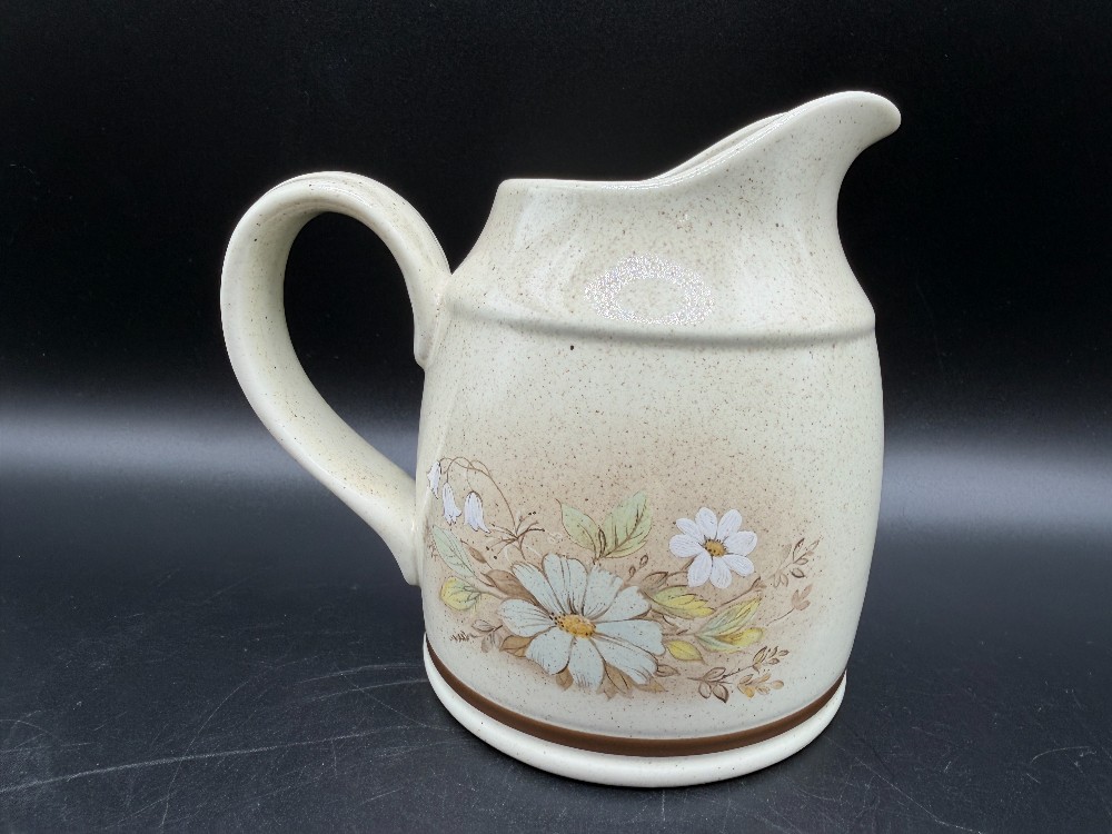 Royal Doulton Lambethware Florinda Creamer and Lidded Sugar Bowl Set - 3 Piece Stoneware LS1042 Made in England Vintage