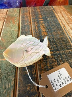MOP Carved Fish Trinket Dish Vintage Dish