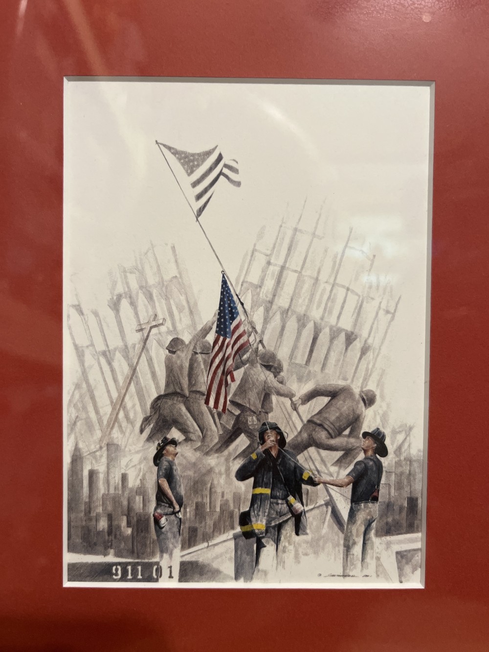 9-11 Ground Zero/Iwo Jima Framed Print