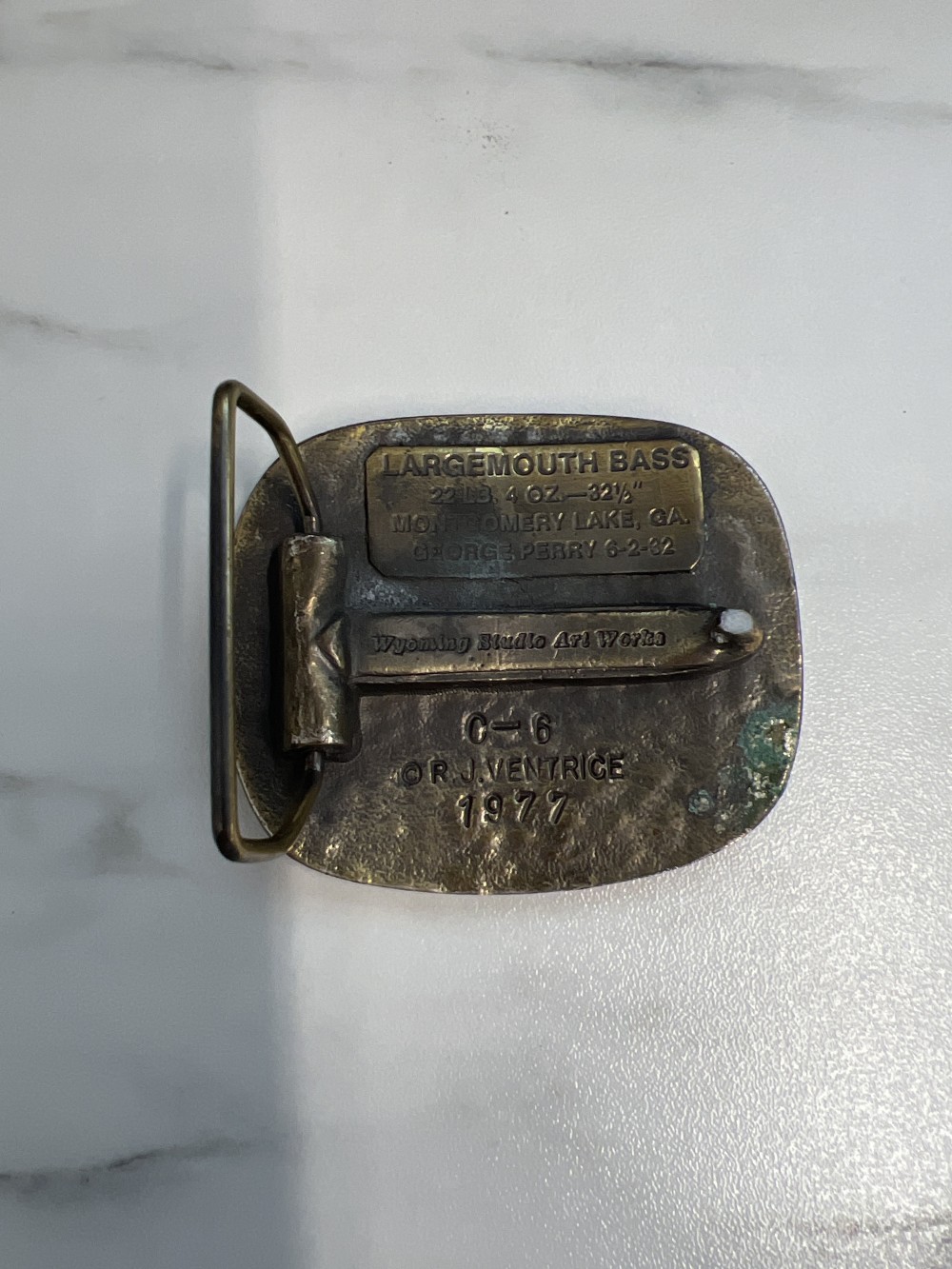 1977 Wide Mouth Bass Belt Buckle