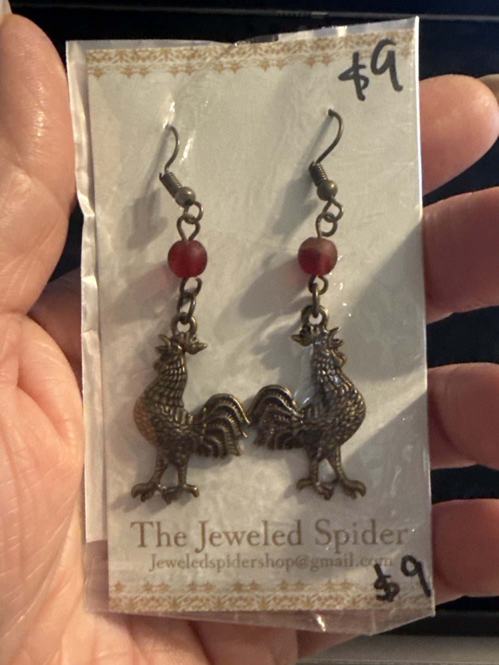 Earrings - Gamecock or Rooster Earrings Single Bead