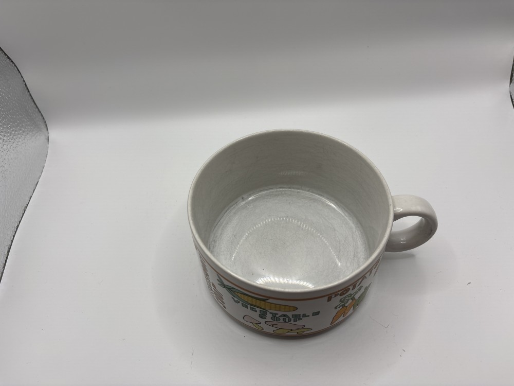 16 oz Ceramic Soup Recipe Vintage Mug - Vegetable Themed