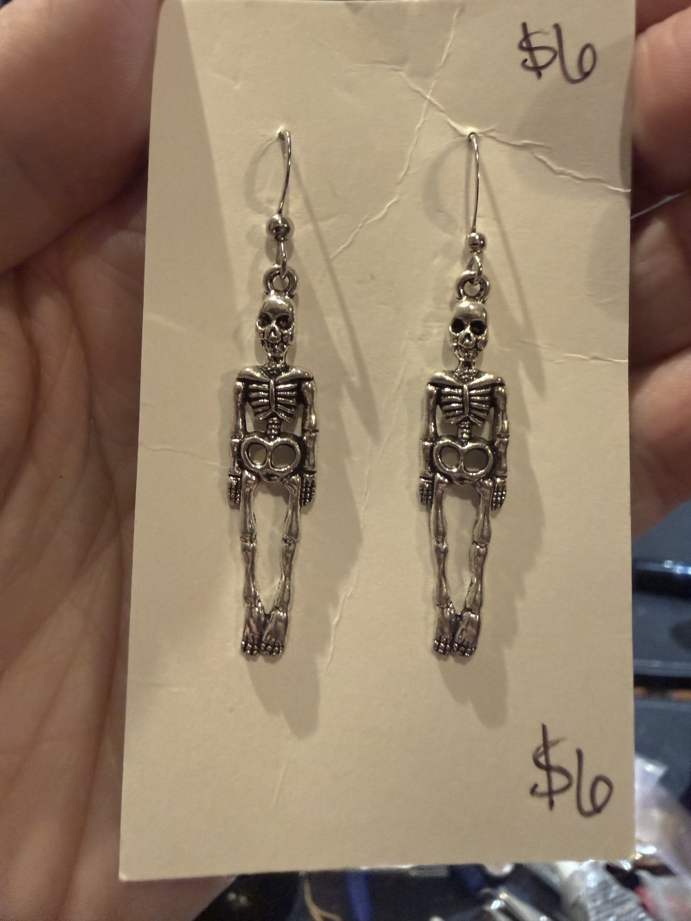 Earrings - Silver Skeleton