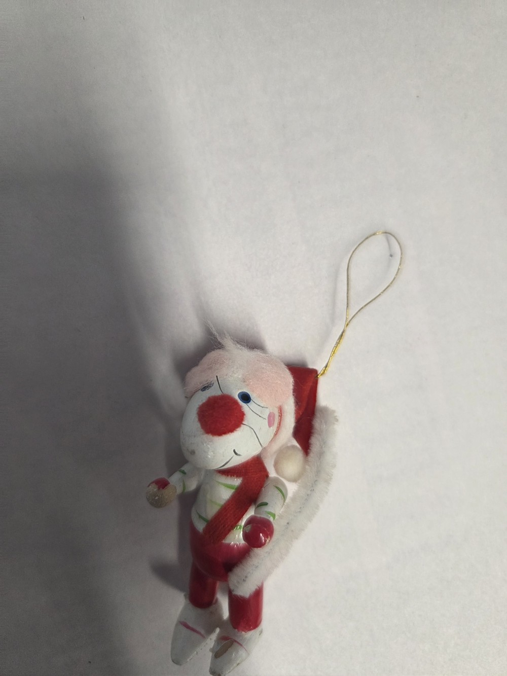 DO-1622 vintage wood ornt, Santa mouse