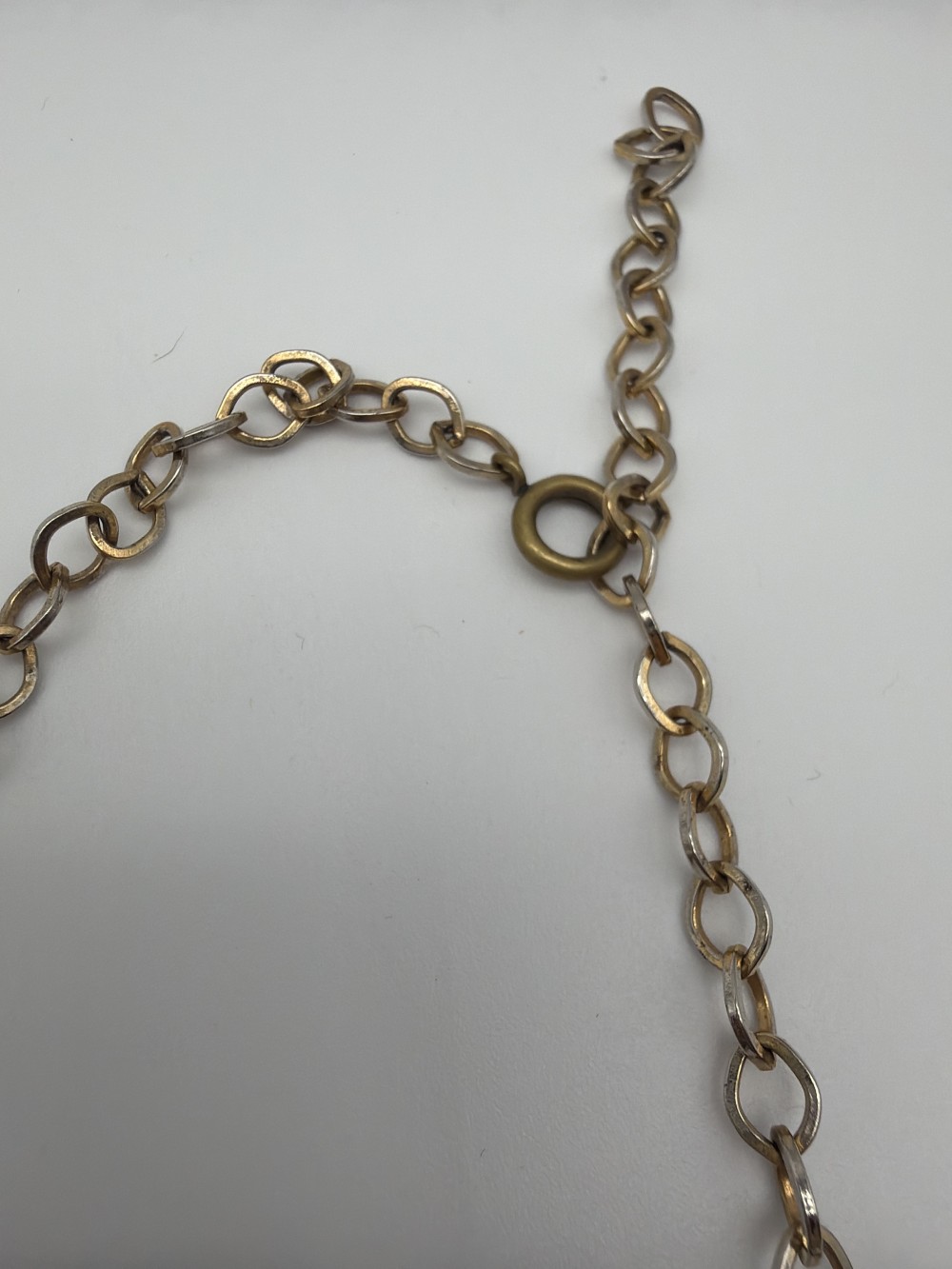 Vtg Wood Pendant Chain Necklace