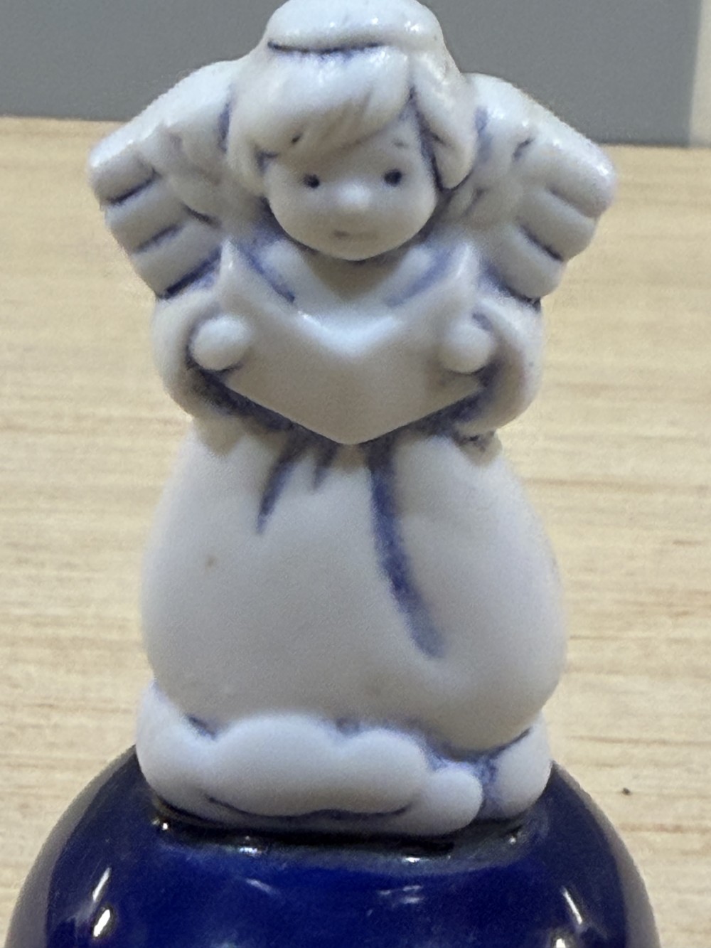 1992 Christmas Bell with Angel Topper — 5”