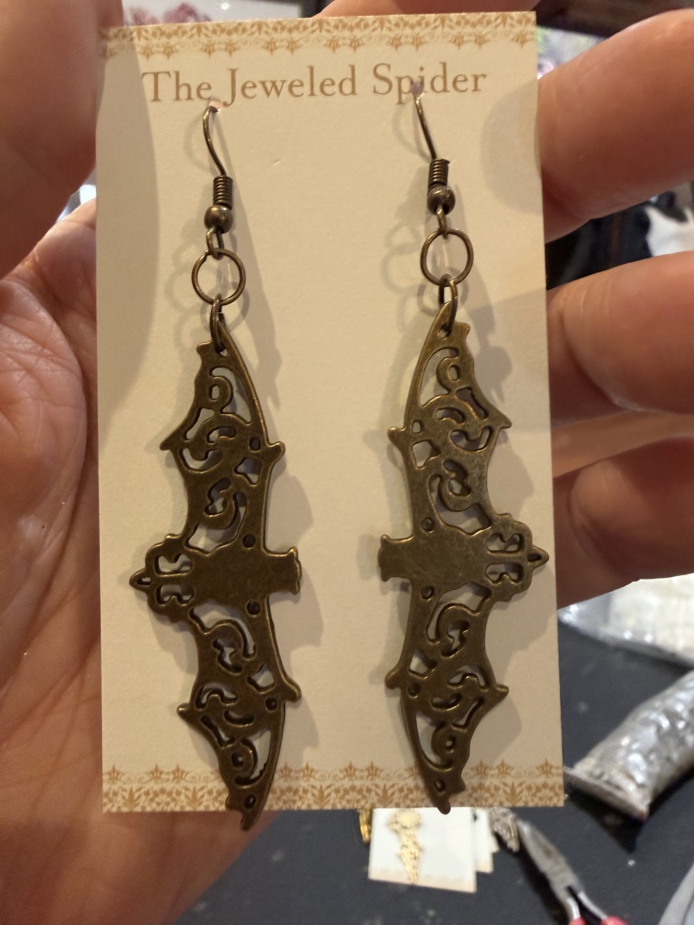 Earrings - Filigree Bats