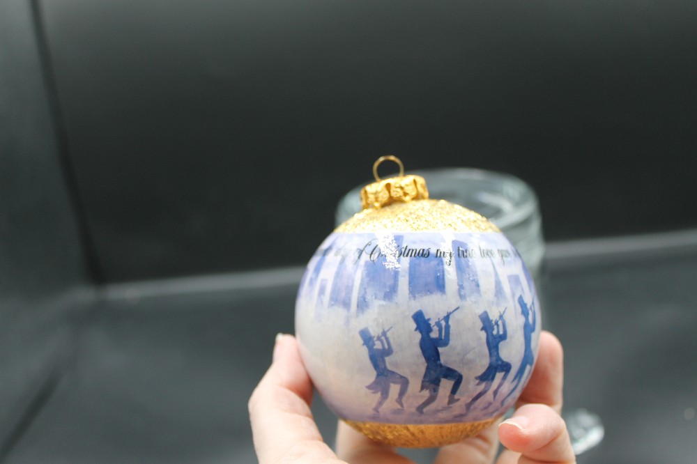 Complete set of 12 Days of Christmas ornaments in tin