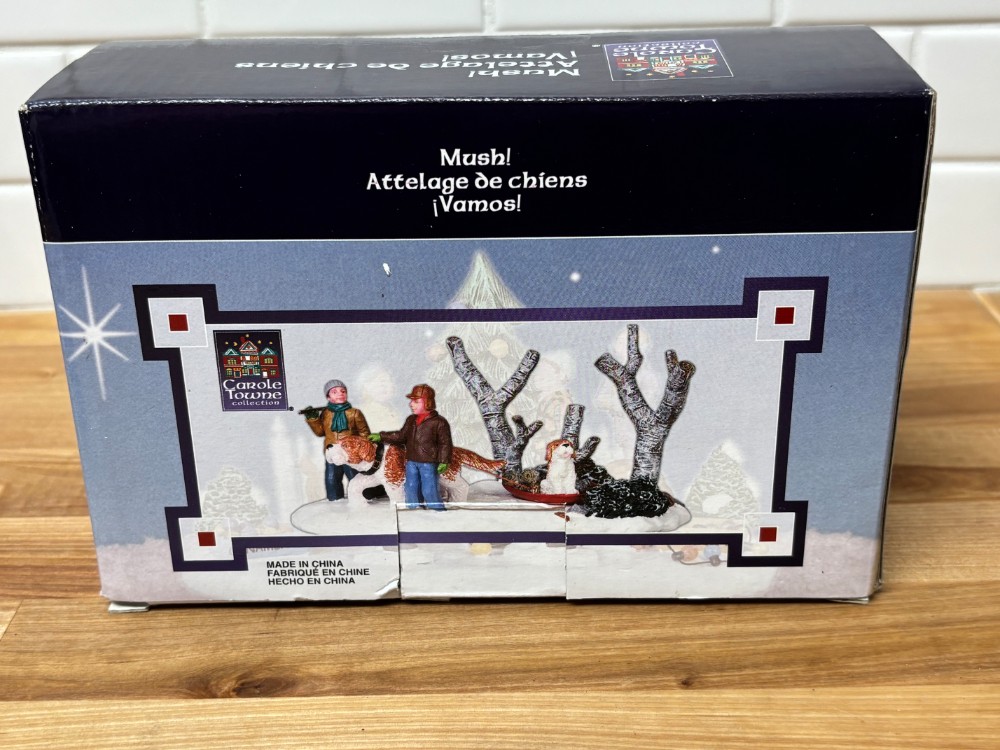 Carole Towne Mush Dog Sled Scene Lemax Christmas Village Winter Accessory