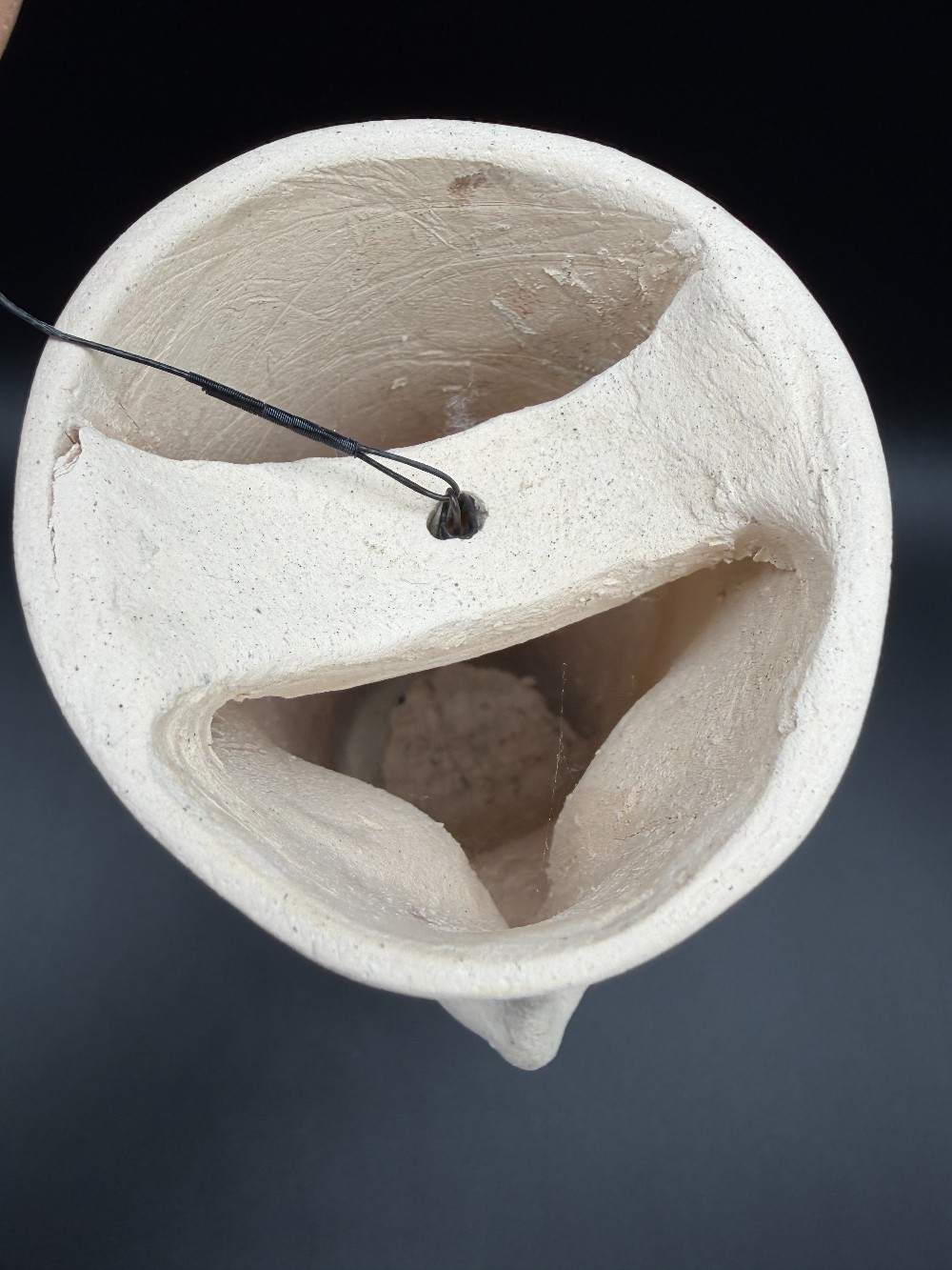 Studio Pottery Face Bird Feeder - Handmade Hanging Garden Art