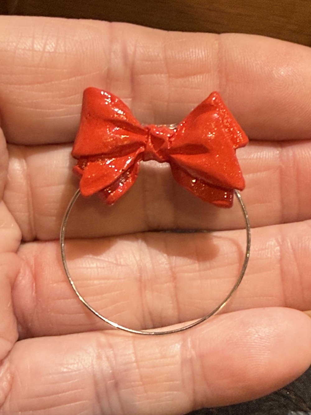 Eyeglass Holder - Red Bow, ID badge holder