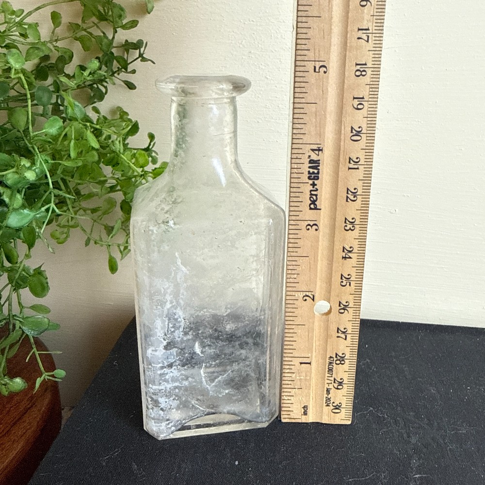 Antique Square Apothecary Bottle